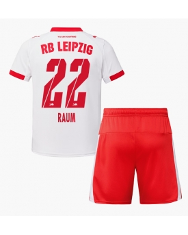 RB Leipzig David Raum #22 Maglia Gara Casa Repliche 2025-26 Bambino Maniche Corte